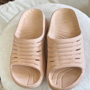 Hoka One Blush Pink Slip-On Slide Sandals